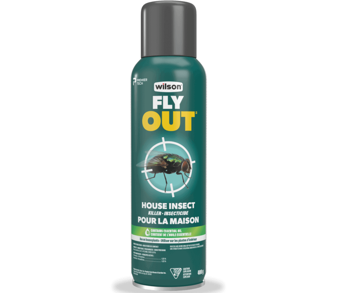 Wilson 400g Fly Out Insect Killer Aerosol for indoor/outdoor use, available at Cabin Depot. Fast action on flying and crawling pests.