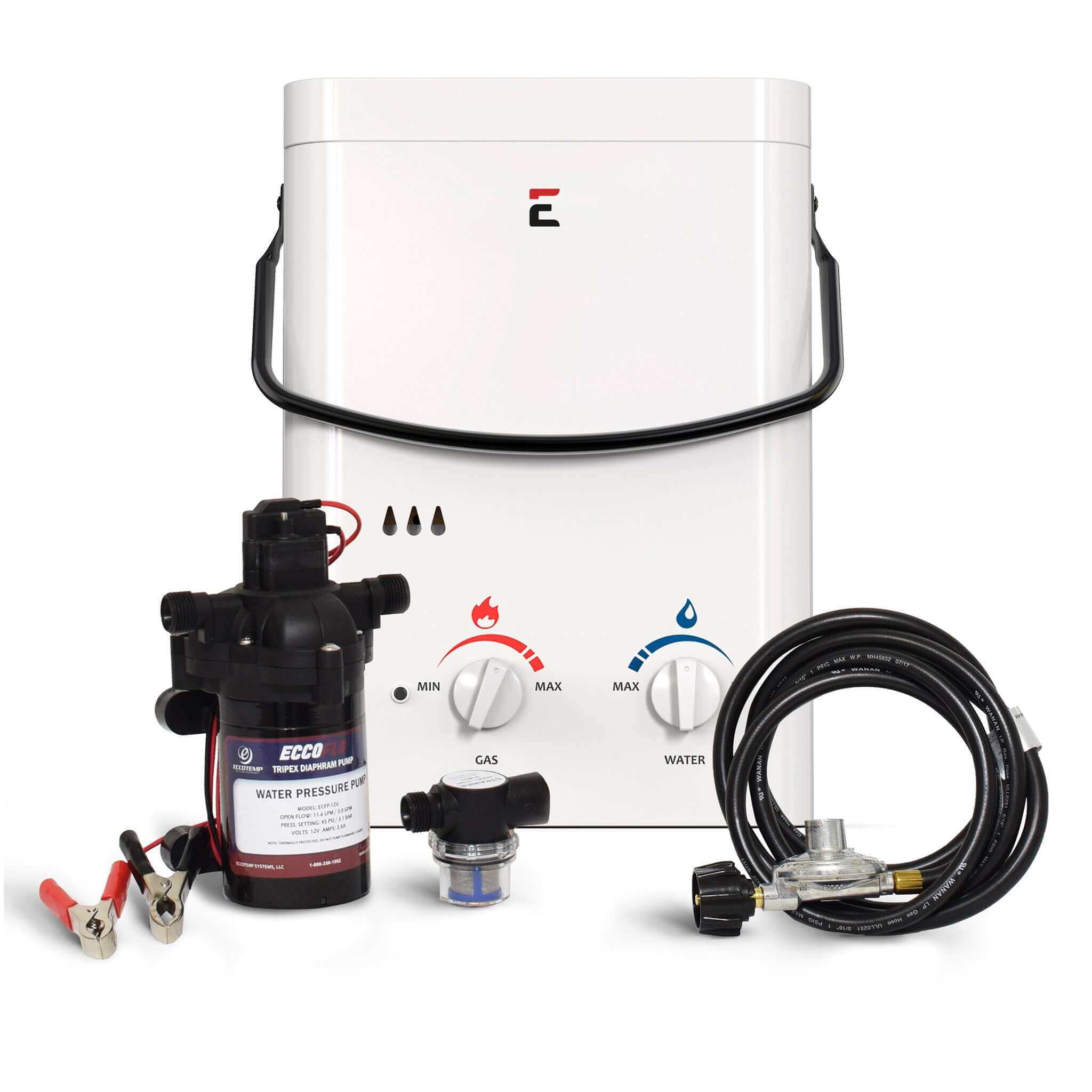 Eccotemp L5 Tankless Water Heater with Eccoflo Pump & Strainer, ideal for cabins and campsites - Cabin Depot