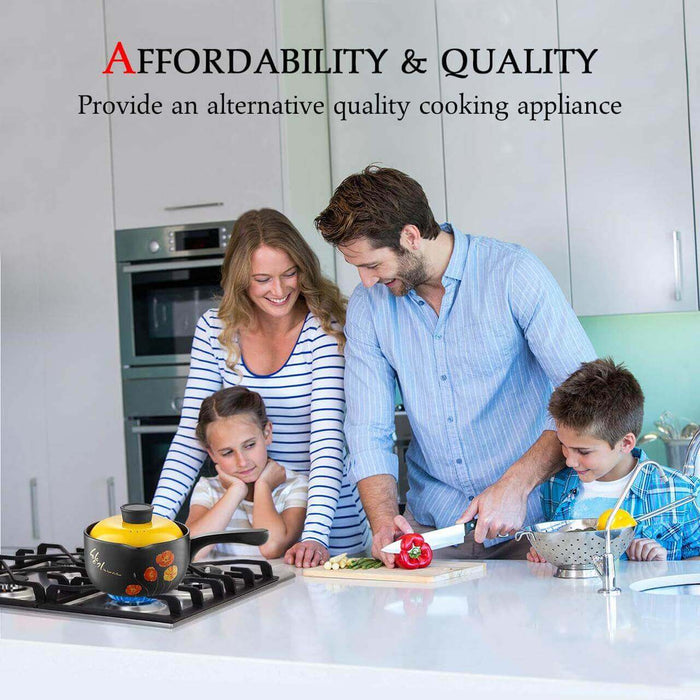 Family cooking together in modern kitchen, showcasing affordable and quality kitchen appliances.