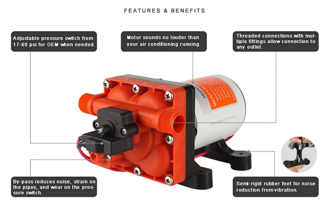 SEAFLO 12V 3GPM 42 Series Diaphragm Pump 55PSI - by SEAFLO