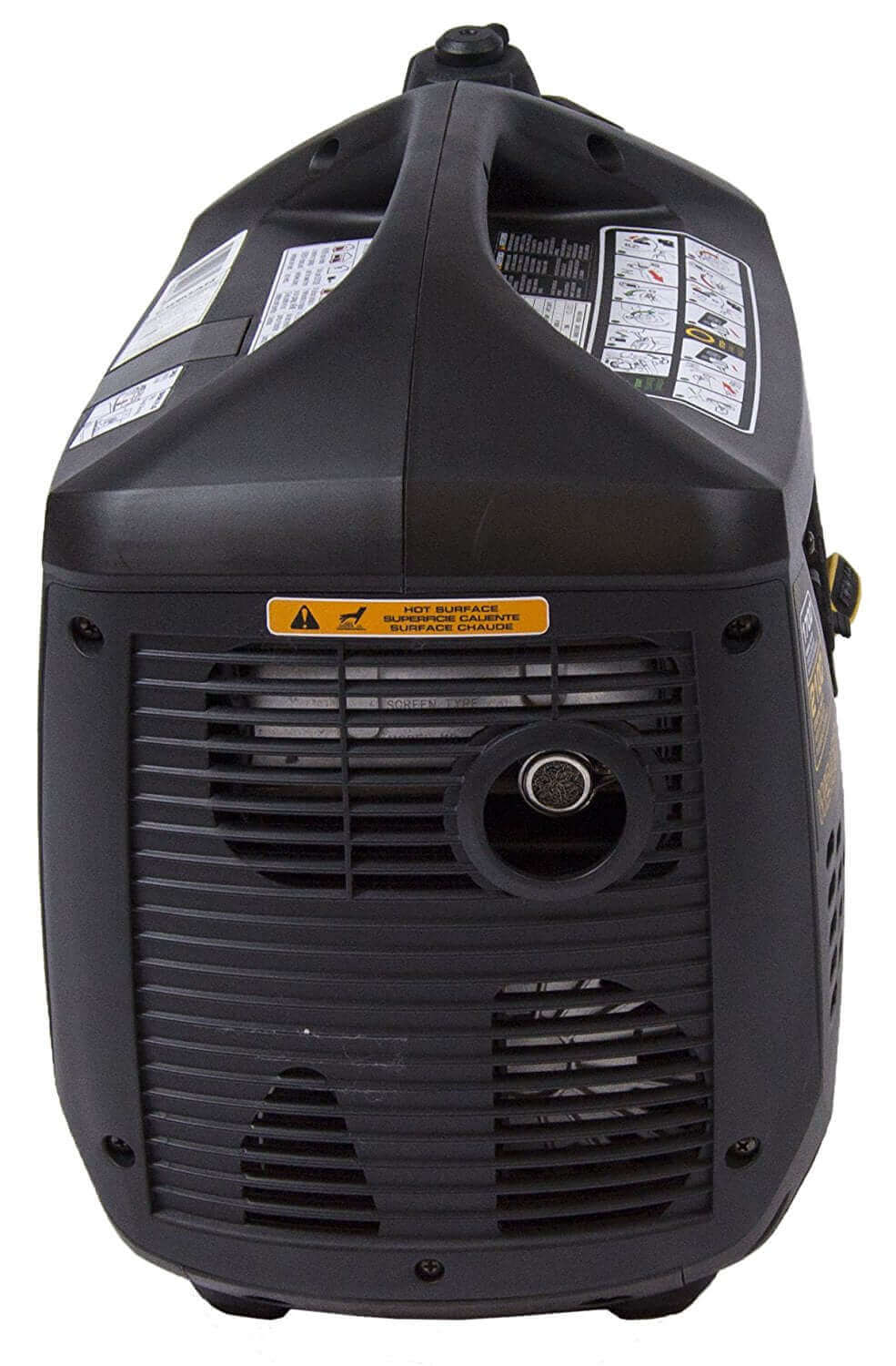 Firman Whisper Series Gas Portable Generator, 2100/1700W, Cabin Depot - Rear View