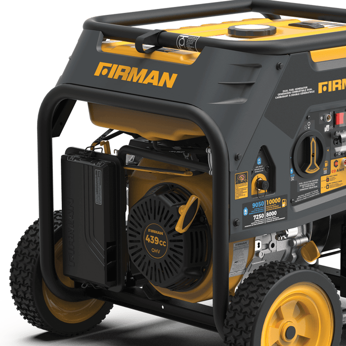 Firman Dual Fuel Portable Generator for RVs and Backup Power, Engineered in USA, Durable with 3-Year Warranty.