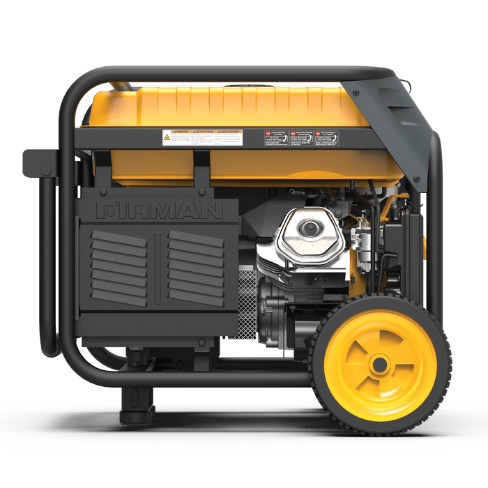 Firman Dual Fuel Portable Generator H08052, ideal for RVs, backup power, farm, USA-engineered with 3-year warranty.