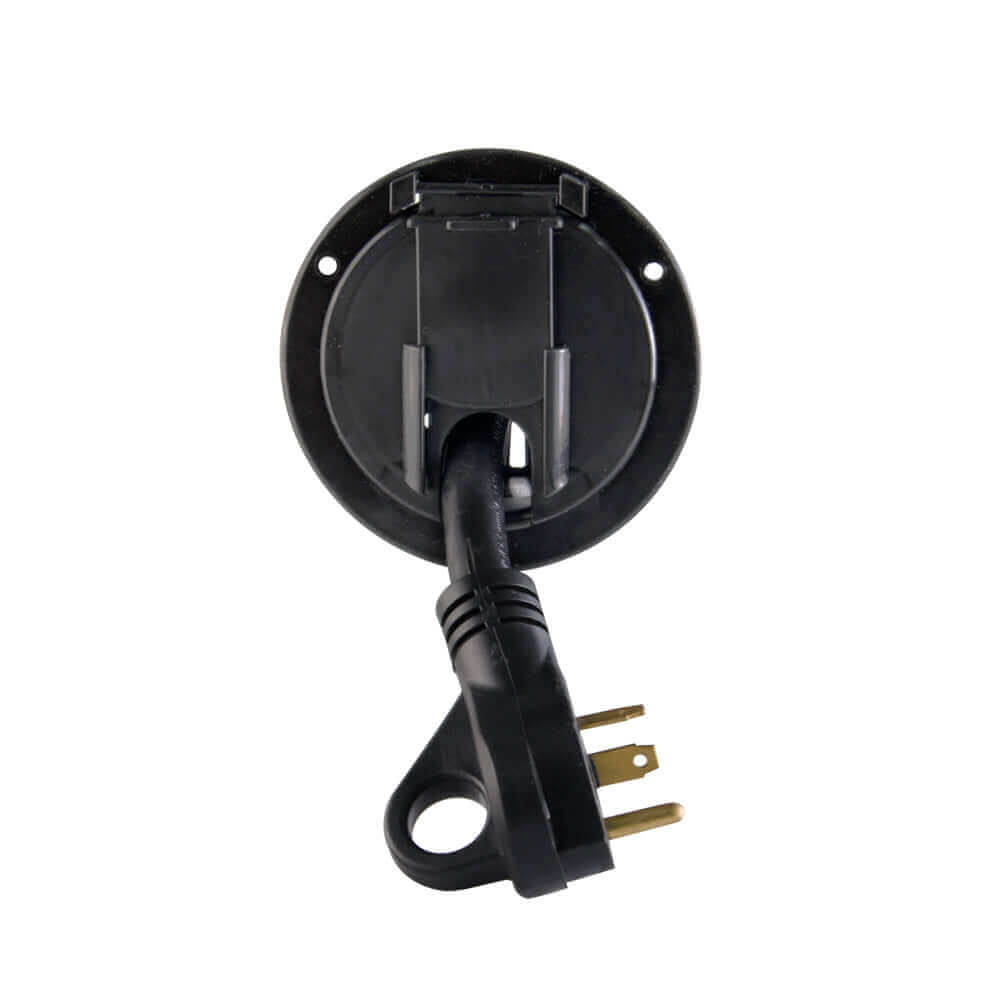 SEAFLO Round Cable Hatch - Black for easy access wiring, suitable for RV, boat, cabin, via Cabin Depot. UV resistant and durable.