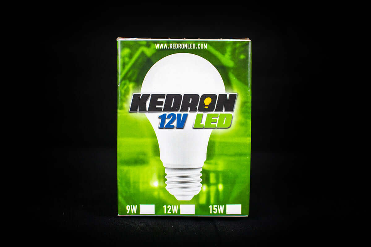 Kedron 12V 9W LED DC Light Bulb with E27 socket packaging - Cabin Depot product