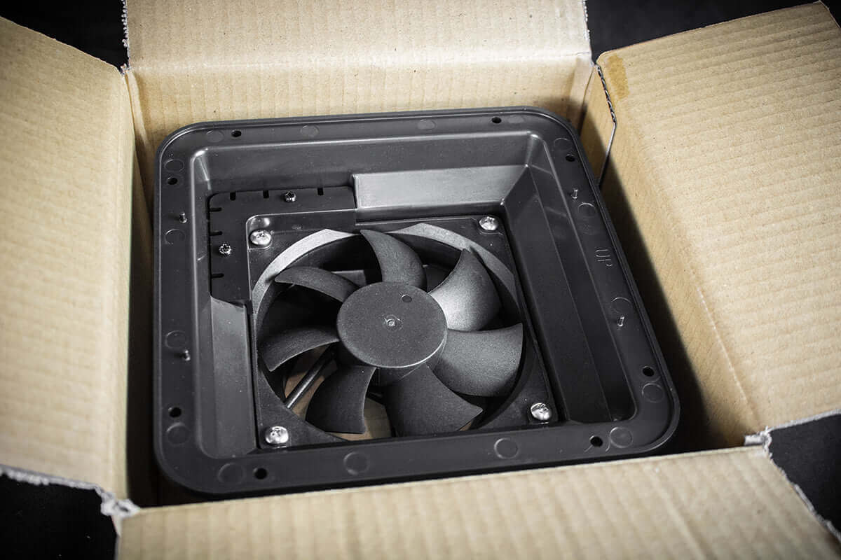Kedron 12V DC Waterproof Exhaust Fan in Box from Cabin Depot, Ideal for Off-Grid Ventilation in RVs, Cabins, and Boats