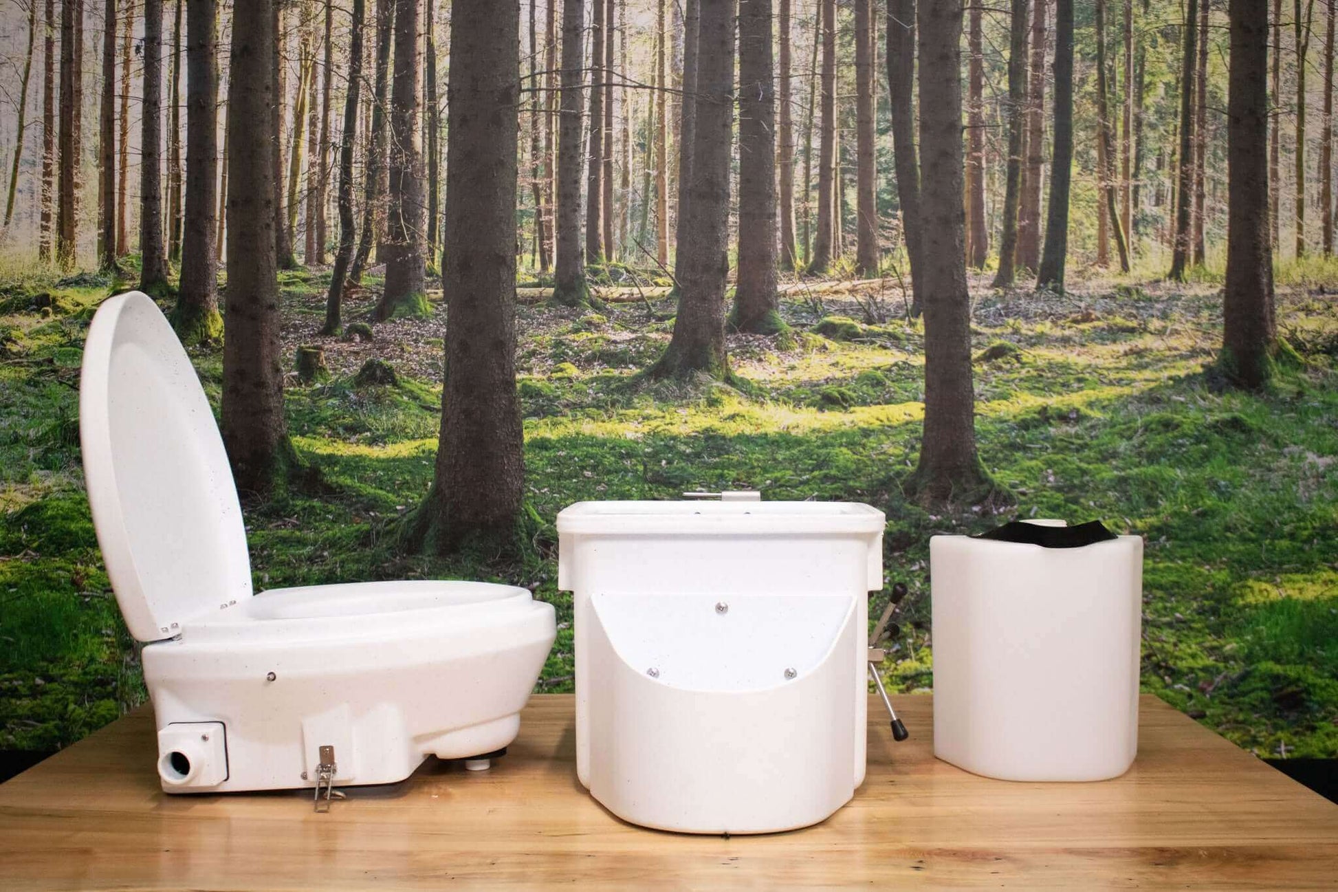 Nature's Head Composting Toilet with Spider Handle, perfect for off-grid living, available at Cabin Depot.