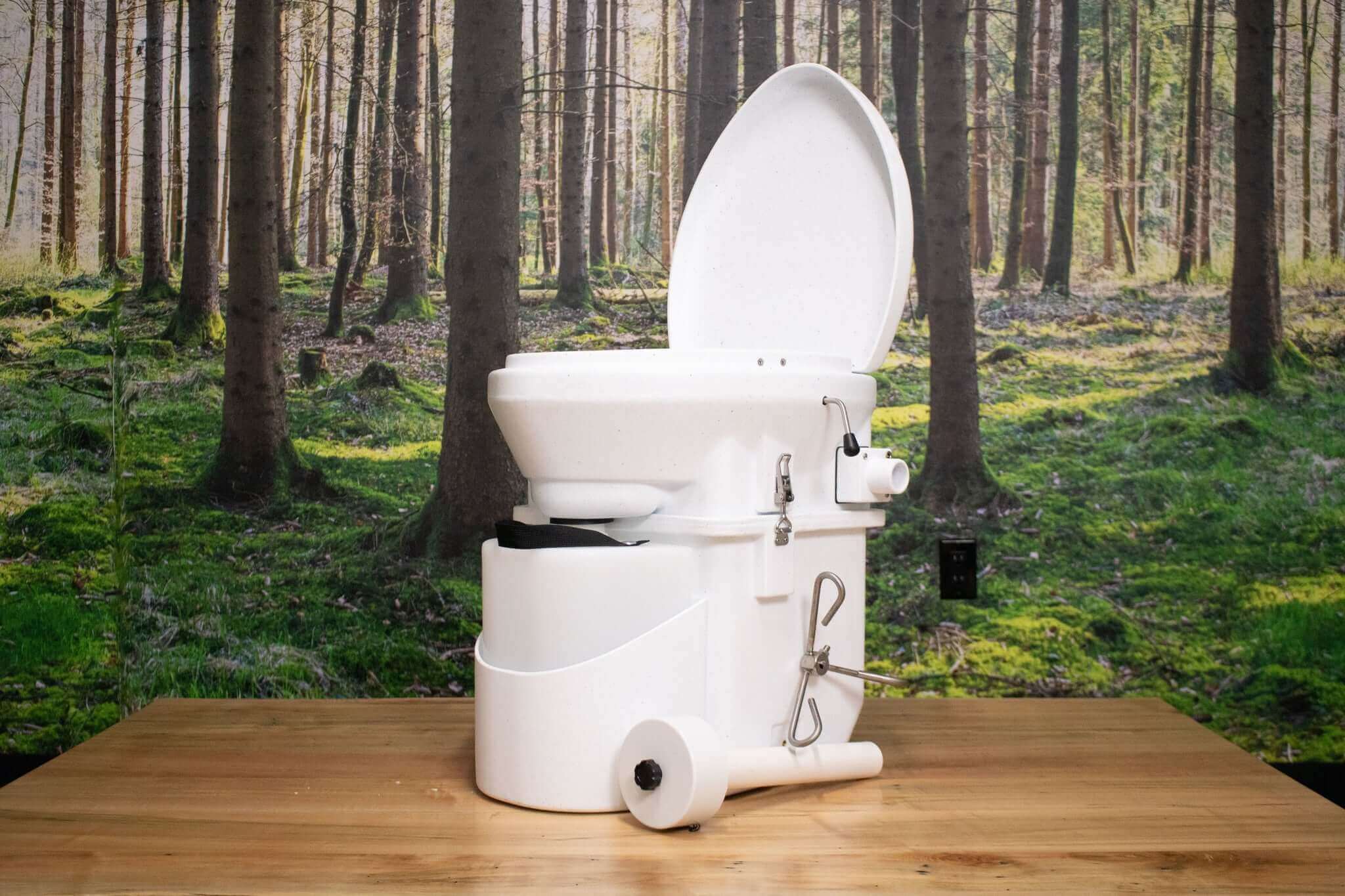 Nature's Head Composting Toilet with Foot Spider Handle for off-grid living at Cabin Depot
