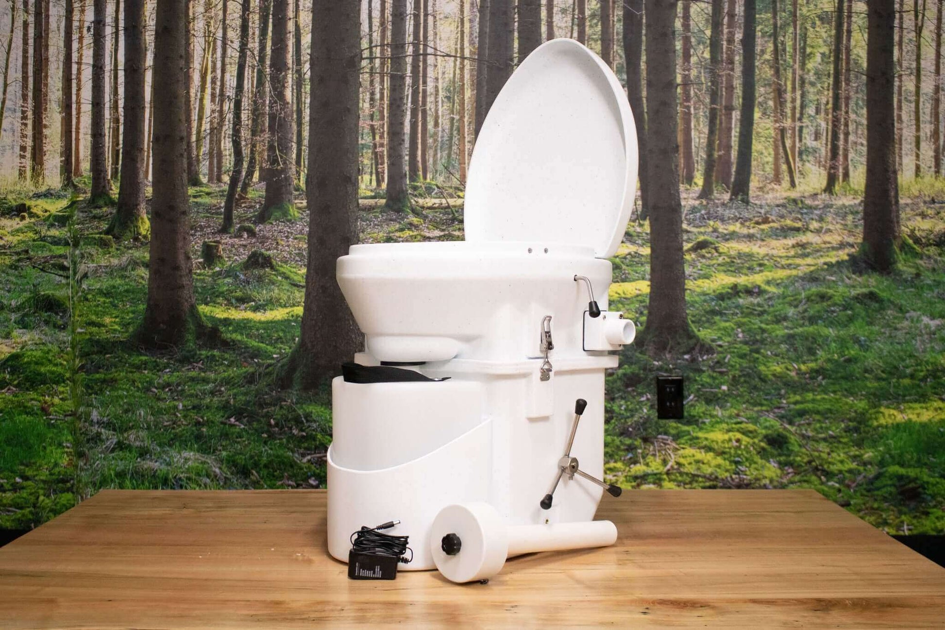 Nature's Head Composting Toilet with Spider Handle from Cabin Depot, eco-friendly solution for off-grid living, in stock Canada.