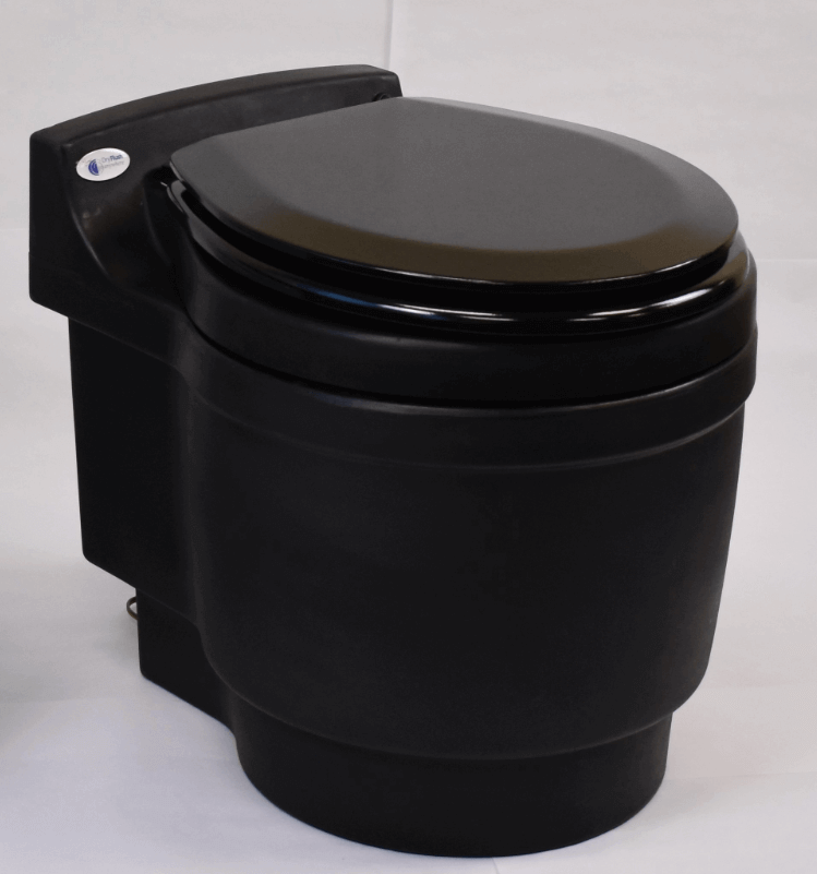 Laveo Dry Flush Portable Toilet, perfect for RV, camping, tiny house with waterless operation. Available at Cabin Depot. Free shipping.