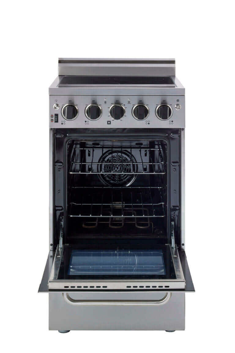 Unique 20-inch Prestige Convection Electric Range with SmoothTop, available at Cabin Depot, Stainless Steel