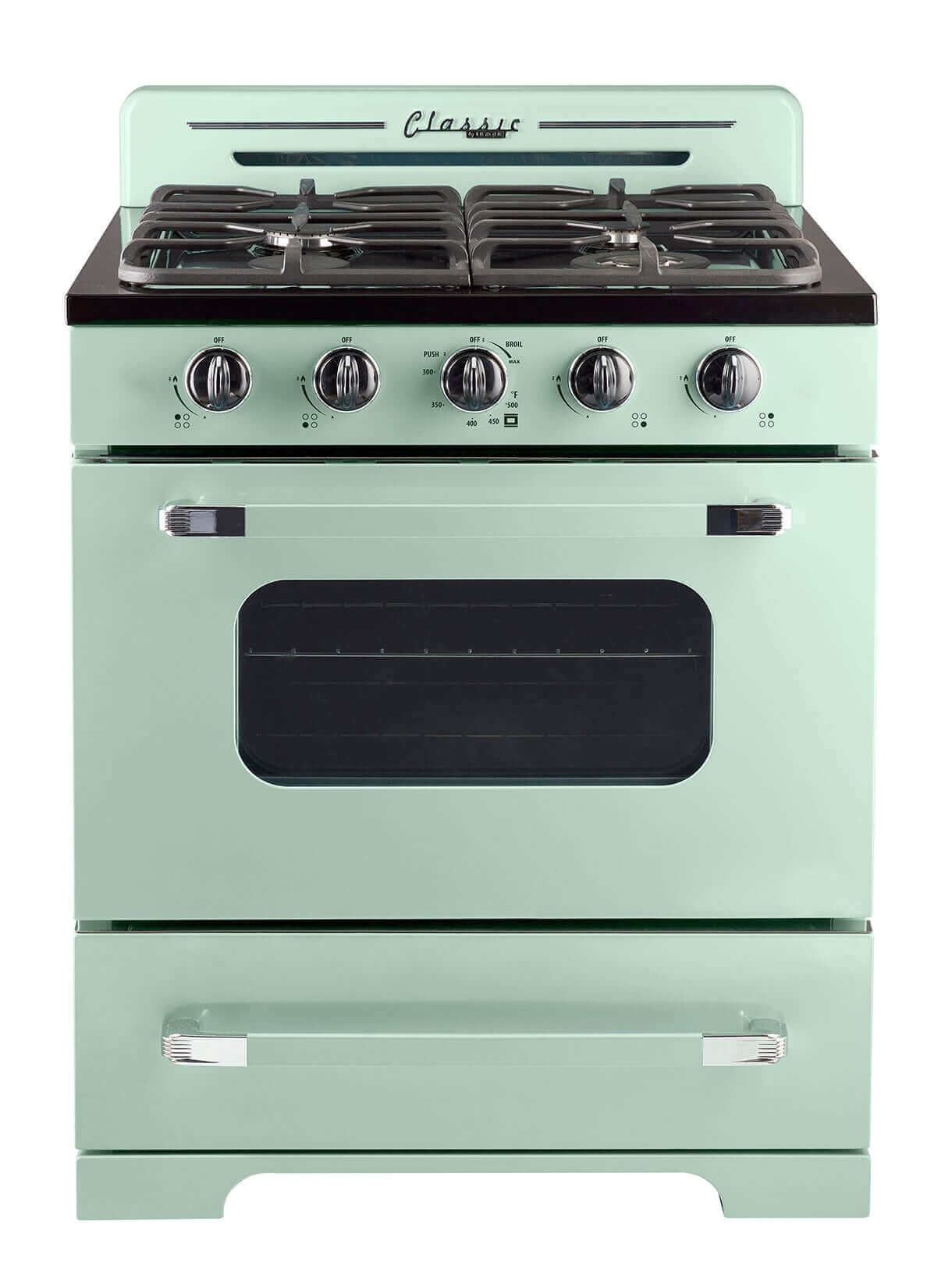 Unique 30" Classic Retro Off-Grid Propane Range with 1950s Style for Cabin Depot