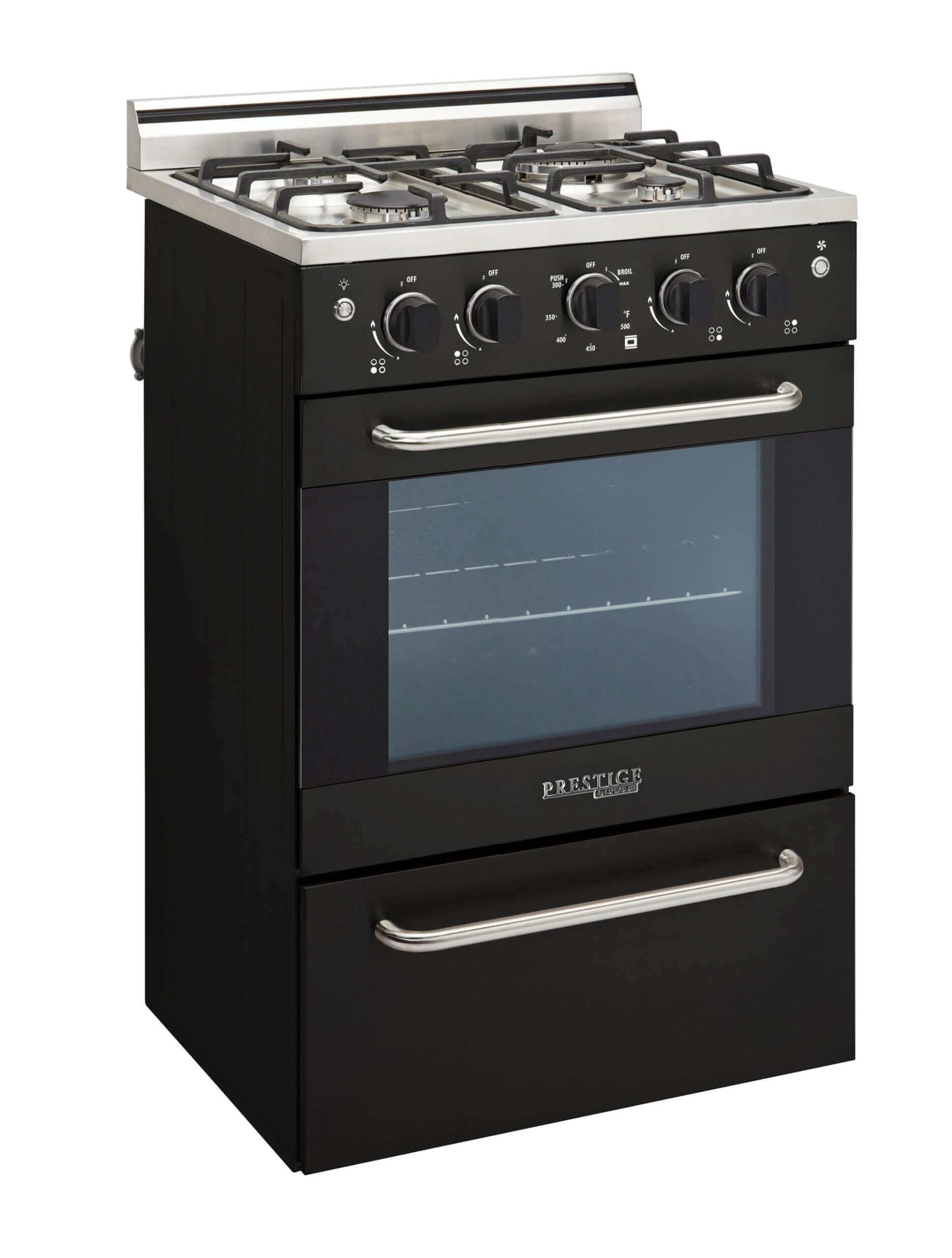 Unique Prestige 24" Convection Gas Range with Electric Ignition - Ideal for Compact Kitchens and Cabins | Cabin Depot