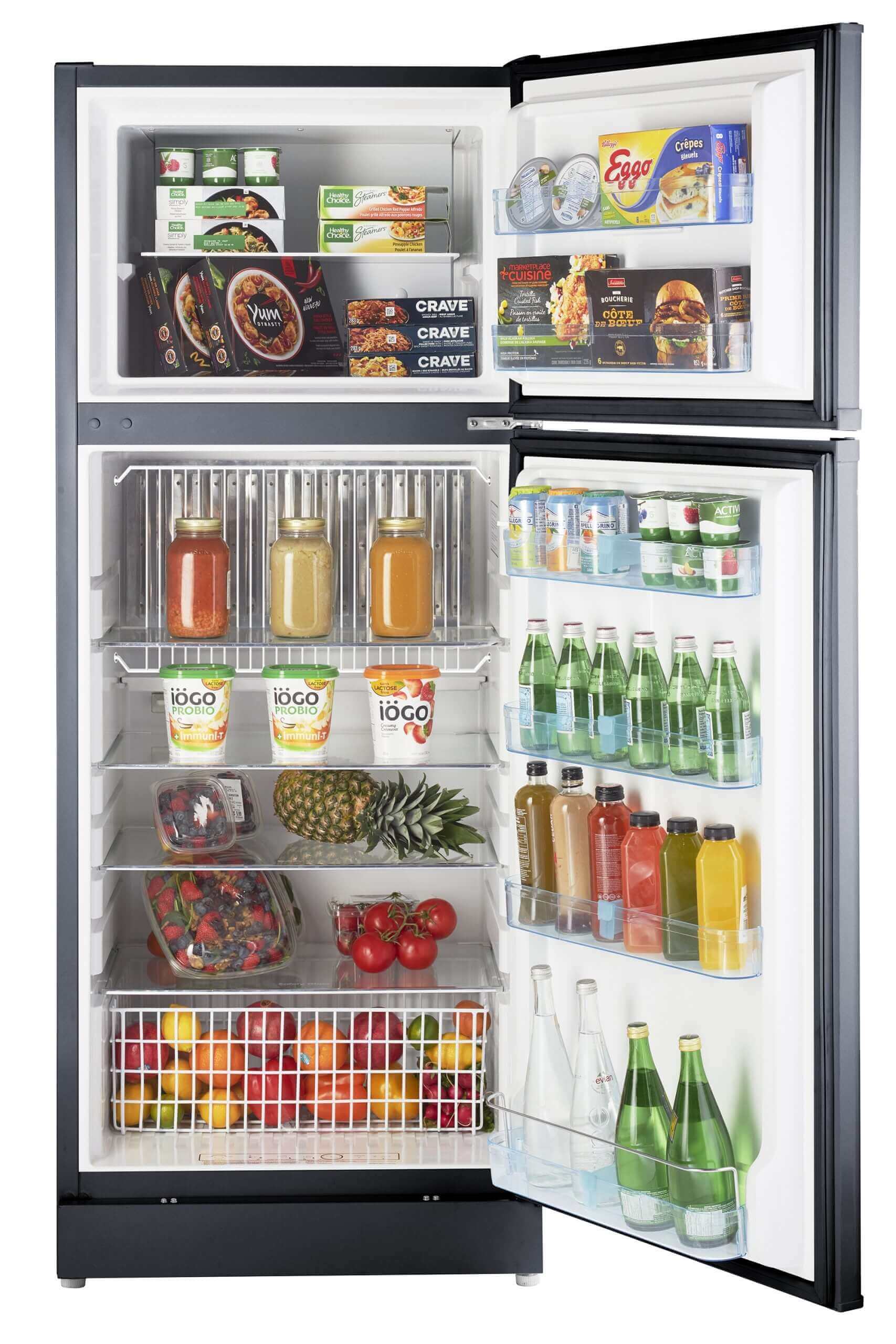 Unique 14 Cu/Ft Propane Fridge with adjustable shelves, ideal for family use, available at Cabin Depot.