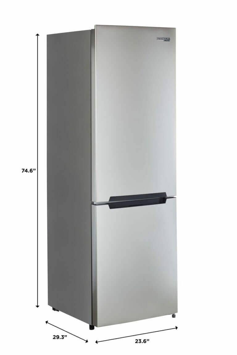 Prestige 12 Cu/Ft Stainless Steel Bottom Mount Refrigerator from Cabin Depot, modern frost-free design for home or cabin kitchens.