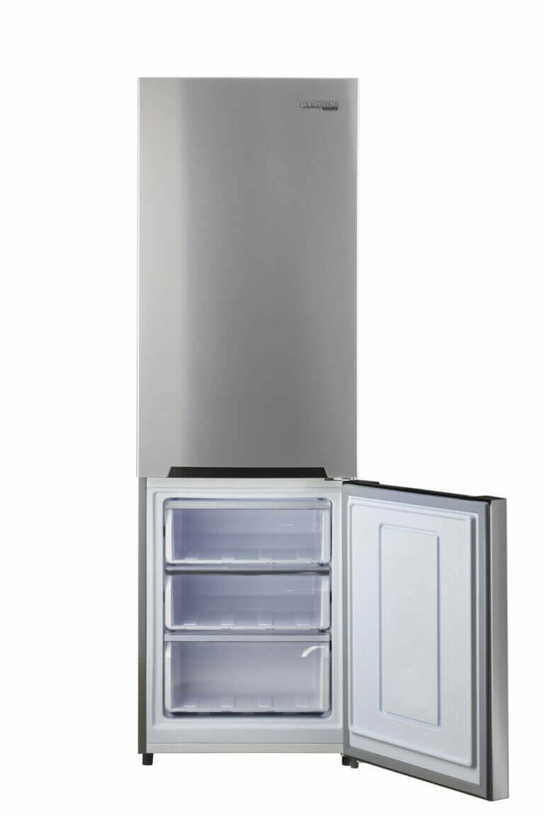 Unique 12 Cu/Ft Prestige Electric Bottom Mount Refrigerator - Stainless Steel, available at Cabin Depot.