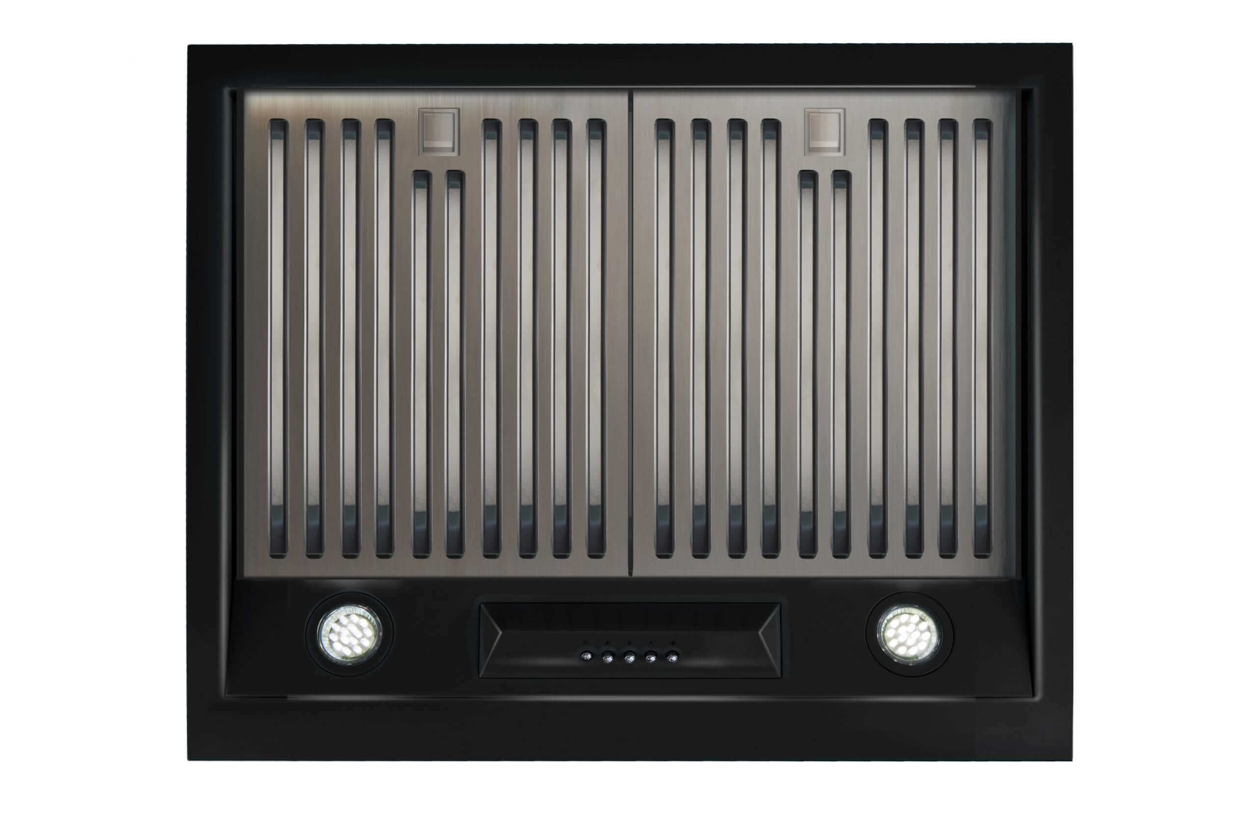 Unique 24-inch Classic Retro Range Hood with LED lights, perfect for cabin kitchens. Available at Cabin Depot.