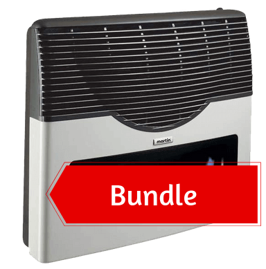 Martin 20,000 BTU Direct Vent Propane Heater Bundle from Cabin Depot for off-grid, CSA certified, energy-efficient heating.