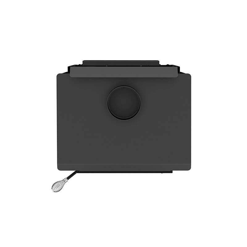 Top view of Drolet Blackcomb II Wood Stove available at Cabin Depot, ideal for heating medium spaces up to 1,800 ft², eco-responsible design.