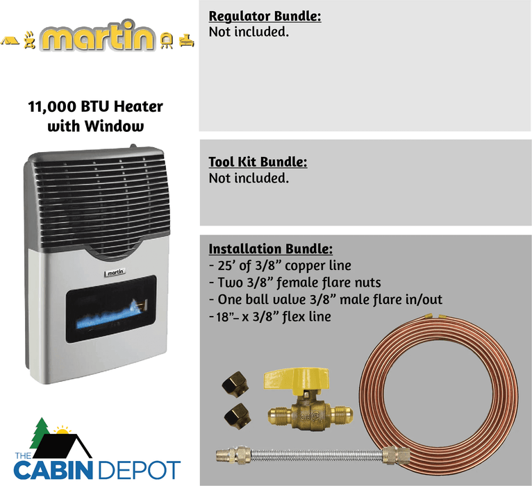 Martin 11,000 BTU Direct Vent Propane Heater MDV12VP - Heating, Ventilation & Air Conditioning by Bismar