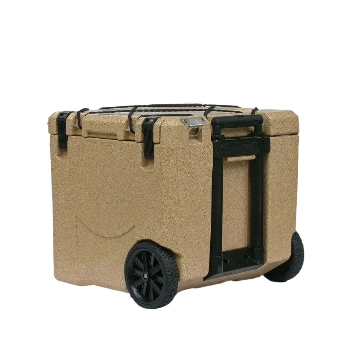 Canyon Coolers 30QT Mule Cooler in Sandstone with wheels, available at Cabin Depot. Perfect for outdoor adventures and easy transport.
